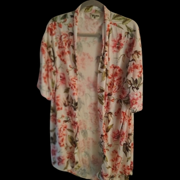 Show Me Your MuMu Tops - Floral Kimono Cardigan "Show Me Your MUMU" FLORAL MULTICOLORED PLUS SIZE